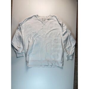 Lululemon White Oversized Graphic Logo Crewneck Sweatshirt Pullover